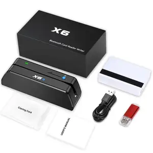 Msrx6bt Lecteur de cartes magnétiques alimenté par USB Encodeur de graveur MSR X6BT HiCo 3Track Windows Mac Android ISO compatible MSRX6