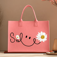 Sacs fourre-tout en feutre personnalisés avec logo, plusieurs couleurs, pour cadeaux et shopping, écologiques et réutilisables, vente en gros