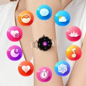 New Gold <span class=keywords><strong>Smart</strong></span> <span class=keywords><strong>Watch</strong></span> 2024 Round Amoled NX7 PRO Senhoras À Prova D' Água IOS <span class=keywords><strong>Android</strong></span> Montre Connecte para Meninas Mulheres - Product Image 4