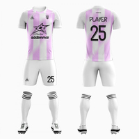 Set Jersey Sepak Bola Custom Sublimasi, Cepat Kering, Bernapas, Kain Jersey Sepak Bola Jacquard, Perlengkapan Latihan Sepak Bola