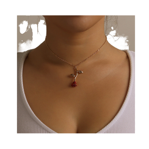 Nouveau Collier 2024 Perle Rose Fleur Pendentif Goutte d'Eau pour Femme, Bijou Doré Tendance pour Mariage, Cadeau d'Anniversaire, Amélioré - Product Image 2