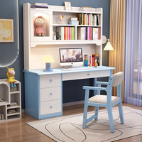Escritorio Infantil Ergonómico y Duradero de Madera Maciza con Estantería Integrada y Superficie de Escritura Ajustable para Oficina en Casa