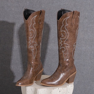 Vente en gros d'usine de <span class=keywords><strong>bottes</strong></span> de cow-boy western en <span class=keywords><strong>cuir</strong></span> fabriquées à la main pour femmes - Product Image 2