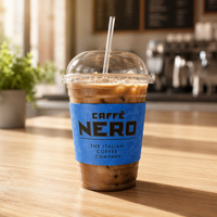 Manchons de tasses à café en papier kraft noir, isolants, jetables, personnalisables avec logo imprimé, pour boissons chaudes ou froides