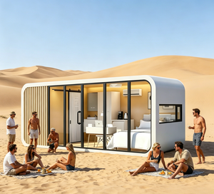 Cabane Apple personnalisée et élégante avec balcon pour complexe de loisirs et villa de vacances privée - Product Image 1