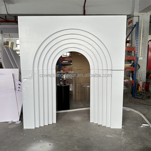 ZKAI White PVC 3D Layers Arch Gate Wedding Backdrop Stand, Ceremony Background Frame for Wedding Party <strong>Decoration</strong> - Product Image 3