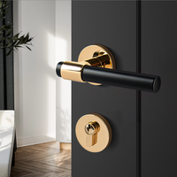 Or pur laiton poignée de porte serrure chambre chambre salle de bain bureau hôtel appartement intérieur poignée de porte levier pur cuivre serrures de porte
