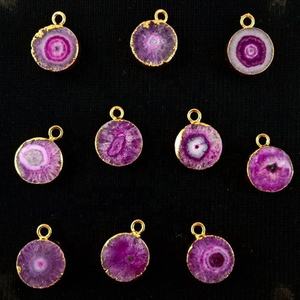 Pendentif de forme ronde solaire, livraison gratuite, or rose Quartz plaqué 13-14mm - Product Image 2