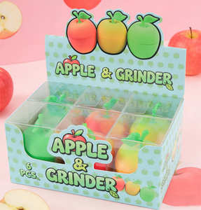 Jinlin New Classic Large Size 77mm-4 Apple Design Dry Herb <b>Grinder</b> <b>Plastic</b>&Zinc Box - Product Image 6