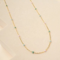 Milskye-Cadena de eslabones de esmalte iridiscente, collar con cuentas de Plata de Ley 925