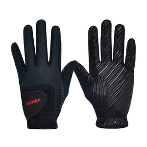 Guantes de Equitación Bodin Negros para Hombre, Guantes Ecuestres para Exteriores con Cierre de Velcro - Product Image 3