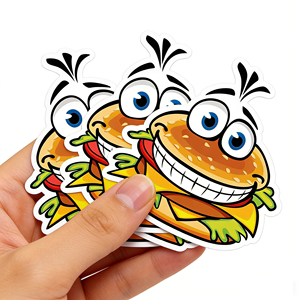 Adesivo in Vinile Impermeabile Personalizzato con Logo di Cibo Divertente per Scatole di Hamburger e Pizza, Adatto per Decorazioni Commerciali e Personali - Product Image 5