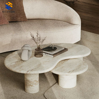 Table basse en marbre KT STONE, table centrale de luxe en pierre pour villa, hôtel, mobilier haut de gamme, vente directe d'usine