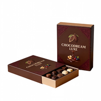 Boîte cadeau en carton ondulé rigide haut de gamme pour bonbons et chocolats, boîte d'emballage alimentaire carrée imprimée