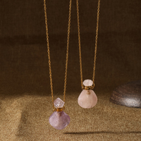 Collier diffuseur rotatif ouvrable en acier inoxydable 316L avec flacon d'huile essentielle en pierre naturelle pour femme
