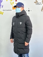 2026 Manteau d'hiver matelassé pour homme avec logo personnalisé, à capuche, zippé, long, chaud et épais, type parka