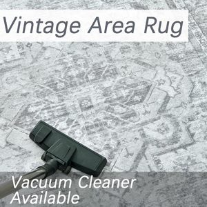 Tappeto da sala da pranzo antiscivolo Vintage morbido a pelo basso in tessuto floreale persiano lavabile in poliestere per soggiorno - Product Image 5