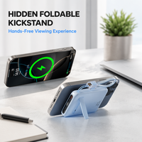 Neue 10000mAh Magnetische PD 15W Kabellose Ladestation mit LED-Anzeige, Tragbar, Eingebautes Kabel mit Ständer, 22,5W Schnellladung Powerbank