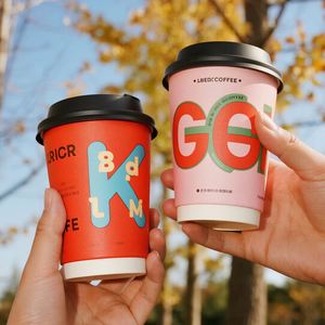 Custom Paper <b>Cup</b> <b>Disposable</b> 8/10/12/14/16/24oz Double Wall Paper Coffee <b>Cup</b> for Hot Cold Drinks Juice Milk Tea With Lid - Product Image 3