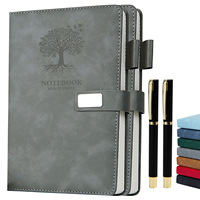 Carnet de notes A5 en cuir PU avec fermeture magnétique, journal/agenda personnalisé avec logo PQ, motif Arbre de Vie