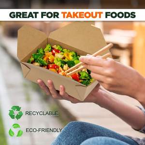 Boîtes en carton kraft brun personnalisées à bas prix avec logo pour la restauration, les plats à emporter, les hamburgers, les gâteaux, les contenants alimentaires - Product Image 5