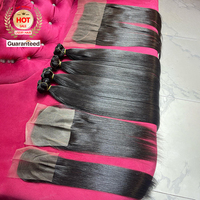 Nueva Llegada: Paquetes de Cabello Vietnamita Natural Liso con Cierre, Venta al por Mayor, Remy Virgen, Doble Trama, Donante Único, Procesado a Máquina