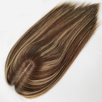 Base en soie d'usine vente en gros noeud invisible naturel véritable dentelle frontale femmes toupet vierge Remy cheveux humains juif Topper pièce