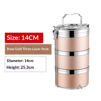 Boîte à lunch portable pour adultes en acier inoxydable 304, thermique, multi-couches, grande capacité (1-3L), avec pot amovible