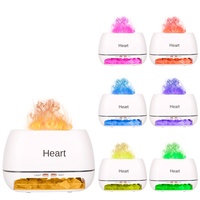 Diffuseur d'arômes à simulation de flamme USB, grain de bois, humidificateur, 7 lumières colorées, grande production de brouillard, utilisation domestique, huile essentielle
