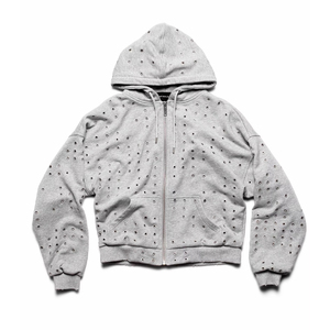 <span class=keywords><strong>Felpa</strong></span> con cappuccio Casual con cerniera in metallo poroso con cappuccio in cotone Unisex e spessa e comoda felpe da uomo - Product Image 6