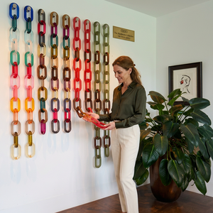 Cadena de Resina Artística Personalizable de Alta Calidad, Diseño Irregular con Patrón de Espiral, Decoración Moderna Hecha a Mano para el Hogar - Product Image 1
