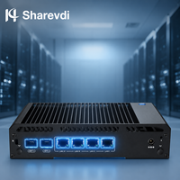 Mini PC Industrial Firewall N150 con 4 Puertos Intel I226V Gigabit LAN, 2 Puertos 10Gbps SPF+, 1 Puerto RS232 COM, HD-MI, DP, Pantallas Dobles para Seguridad de Red