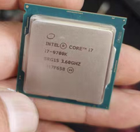 Pour processeur de bureau Intel Core I7-9700K d'occasion, 8 cœurs, 8 threads, LGA1151, jusqu'à 4,9 GHz