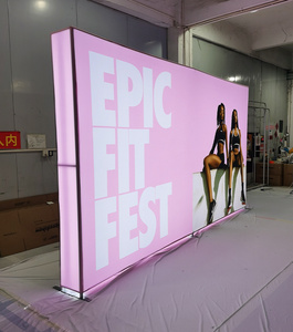 Miễn phí đứng chiếu sáng <span class=keywords><strong>LED</strong></span> vải căng thẳng biểu ngữ tường đứng nền <span class=keywords><strong>Backdrop</strong></span> biểu ngữ tradeshow hiển thị có thể điều chỉnh gian hàng <span class=keywords><strong>Backdrop</strong></span> - Product Image 3