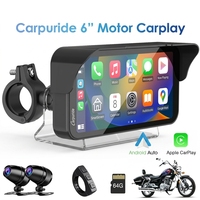 Carpuride W603D+TPMS Reproductor de CD Portátil para Motocicleta con Pantalla de 6 Pulgadas, Inalámbrico, Carplay, Android Auto, GPS, Sensor de Presión de Neumáticos, Antivibración y Visión Nocturna
