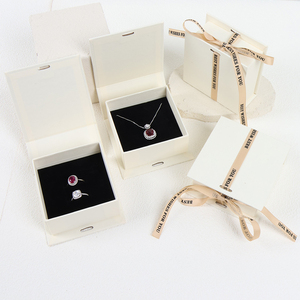Luxury Custom Design Beige Large Chain Paper Cardboard Necklace <b>Boxes</b> for Jewelry Storage Including Rings <b>Earrings</b> Wedding <b>Gifts</b> - Product Image 1