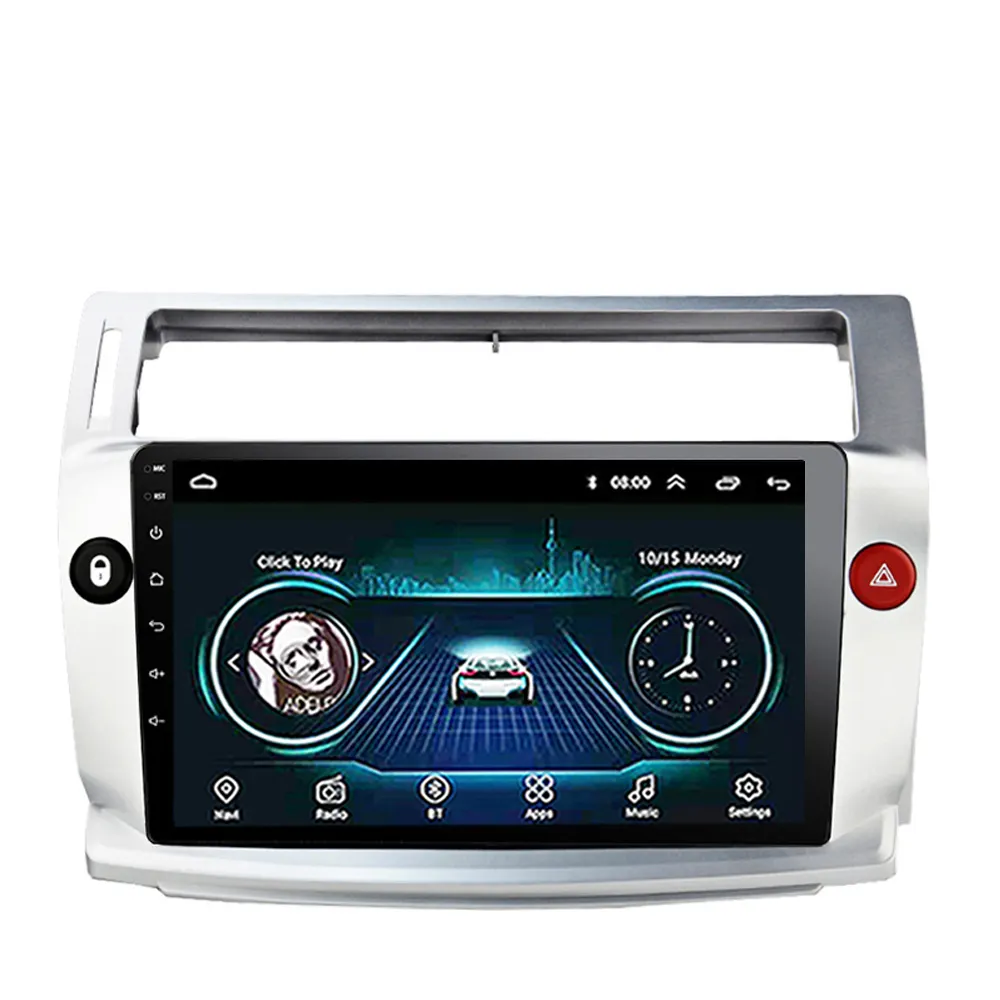 2 din androidのカーラジオマルチメディアプレーヤー 9 "wifi autoradio gpsタッチシトロエンC4 c-triompheでc-キャトル 2004 -2009