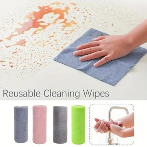Rouleau de serviettes microfibres carrées détachables personnalisées 180 g/m² 30x30 cm 80 % polyester 20 % polyamide écologiques antibactériennes - Product Image 2
