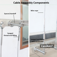 Accessoires et connecteurs de câbles en acier inoxydable 316 pour treillis métalliques et systèmes de façades vertes