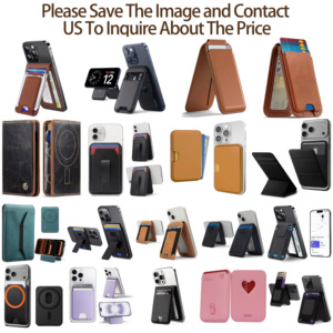 Porte-cartes professionnel et support magnétique pour téléphone 2-en-1, portefeuille fin en cuir PU MagSafe RFID pour iPhone, capacité 5 cartes - Product Image 6
