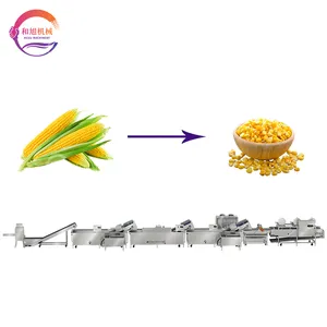 Máquina trilladora automática de maíz fresco, línea de secado de lavado de trilla de semillas de granos dulces industriales