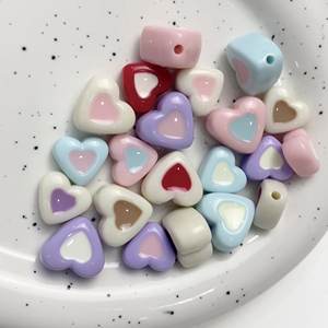 Venta al por mayor de alta calidad de color sólido gota de aceite acrílico amor cuentas sueltas Diy pulsera cuentas de lujo - Product Image 2