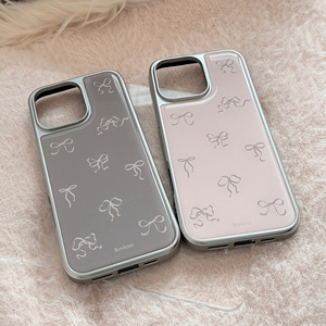 <span class=keywords><strong>Coque</strong></span> de téléphone Ins coréenne avec motif peint coloré, nœud <span class=keywords><strong>rose</strong></span>, base poudrée, base grise et effet électrolytique goutte à goutte pour <span class=keywords><strong>iPhone</strong></span> 16 15 13 17 Pro Max - Product Image 3