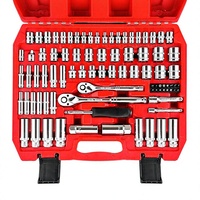 Jeu de douilles à cliquet 1/4" et 3/8", 86 pièces, avec cliquet à dégagement rapide, rallonge, adaptateur, embouts 1/4", CR-V