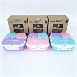 Puzzle Bento Box <span class=keywords><strong>contenitore</strong></span> per alimenti gioco di cibo per bambini - Product Image 1