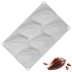 MUYULINS 6-cavity <b>silicone</b> cocoa pod-shaped mousse chocolate mold DIY baking <b>tool</b> - Product Image 1