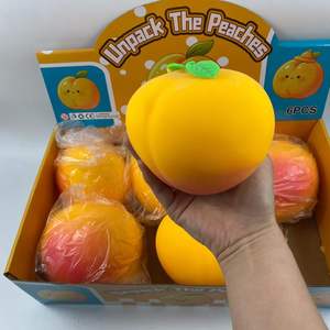 12cm Peach Silicone Mini Squishy Toy Squeeze Stress Relief <b>Fidget</b> Toy Colorful Fruit Sensory Toy Children's - Product Image 2