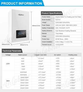 Caldera eléctrica de 20kw de alta calidad para uso doméstico y hotelero, ahorro de energía, WiFi controlado, 380V, operación en inglés montada en la pared - Product Image 2