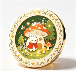 Plato de Porcelana con Forma de Conejo, Plato Redondo de Cerámica para Postre, Diseño de Bosque de Hongos, Vajilla para Fiestas - Product Image 3