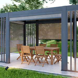 Pergola en aluminium haut de gamme, structure d'ombrage extérieure pour patio, jardin et aménagement paysager, avec <span class=keywords><strong>poids</strong></span> de stabilisation pour gazebo - Product Image 3